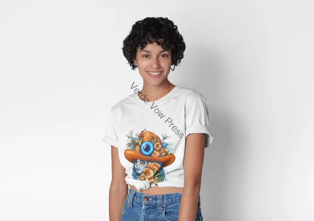 Bohemian Floral Skull Unisex T-Shirt Unique Graphic Tee Casual Wear Gift for Art Lovers Festival Outfit Day of the Dead
