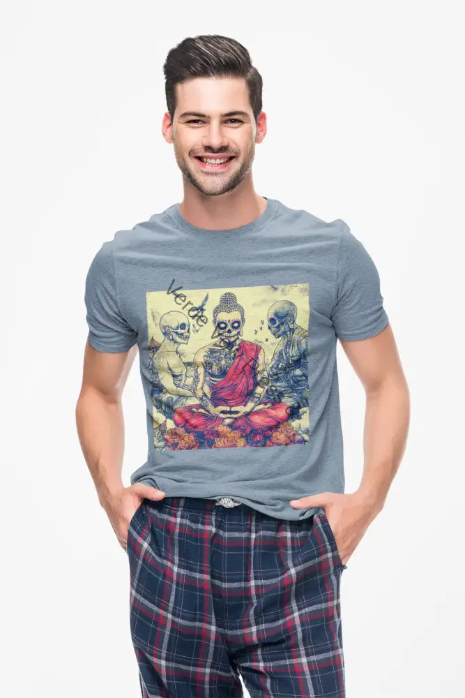 Bohemian Skull Buddha T-Shirt | Unique Graphic Tee Spiritual Apparel Unisex Summer Shirt Festival Fashion Meditation