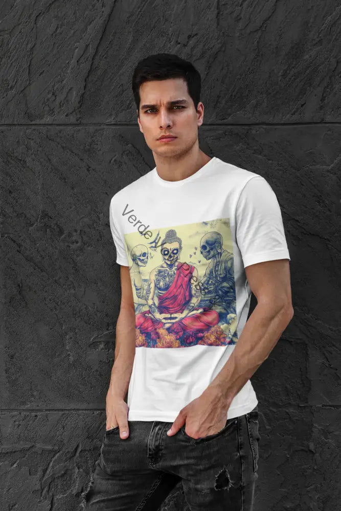 Bohemian Skull Buddha T-Shirt | Unique Graphic Tee Spiritual Apparel Unisex Summer Shirt Festival Fashion Meditation
