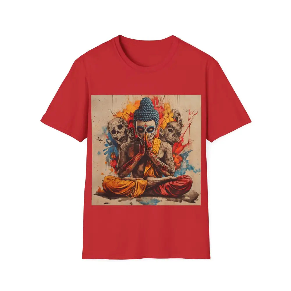 Buddha Art Unisex Softstyle T-Shirt | Spiritual Vibes Meditation Gift Relaxed Fit Tee Yoga Apparel Mindfulness Clothing