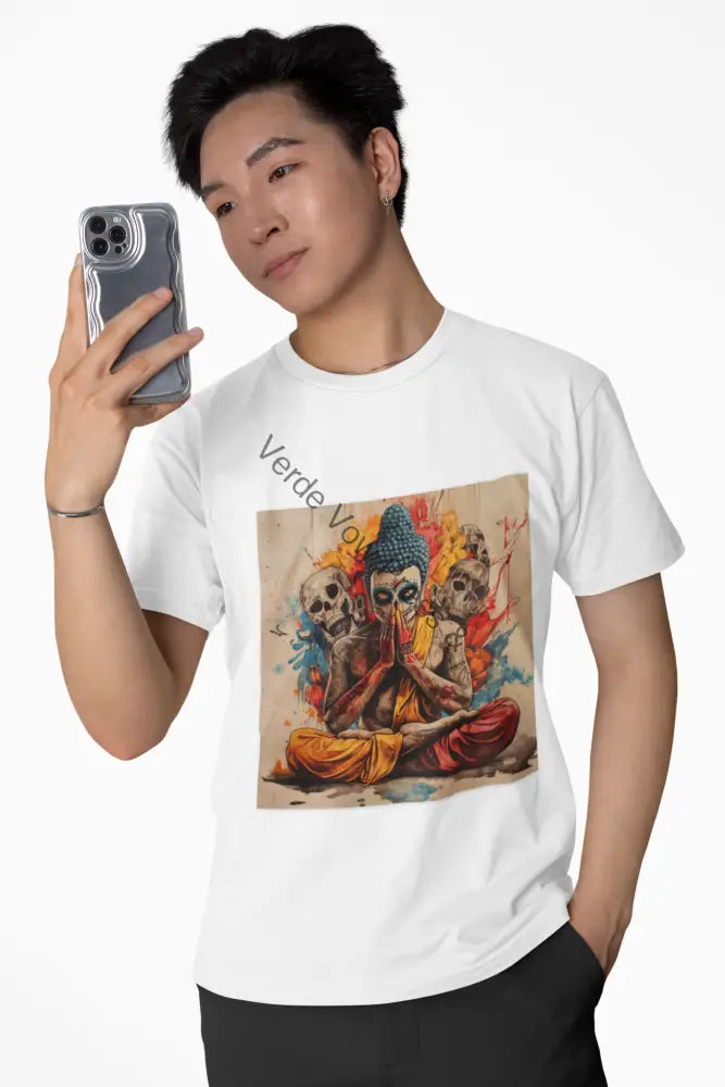 Buddha Art Unisex Softstyle T-Shirt | Spiritual Vibes Meditation Gift Relaxed Fit Tee Yoga Apparel Mindfulness Clothing