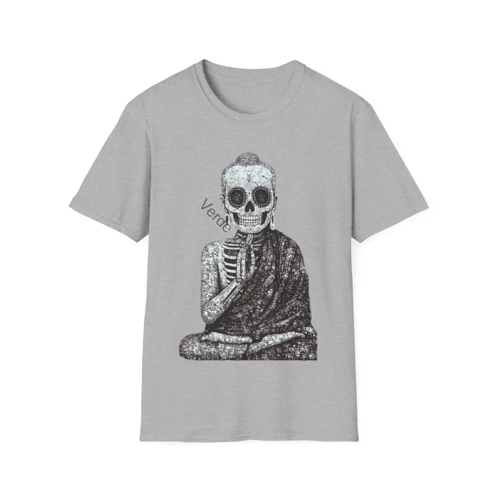 Buddha Skeleton T-Shirt Unisex Graphic Tee Spiritual Apparel Halloween Costume Meditation Gift Vintage Style Shirt