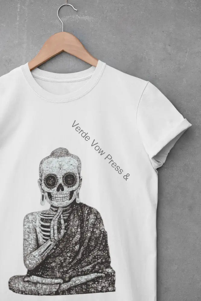 Buddha Skeleton T-Shirt Unisex Graphic Tee Spiritual Apparel Halloween Costume Meditation Gift Vintage Style Shirt