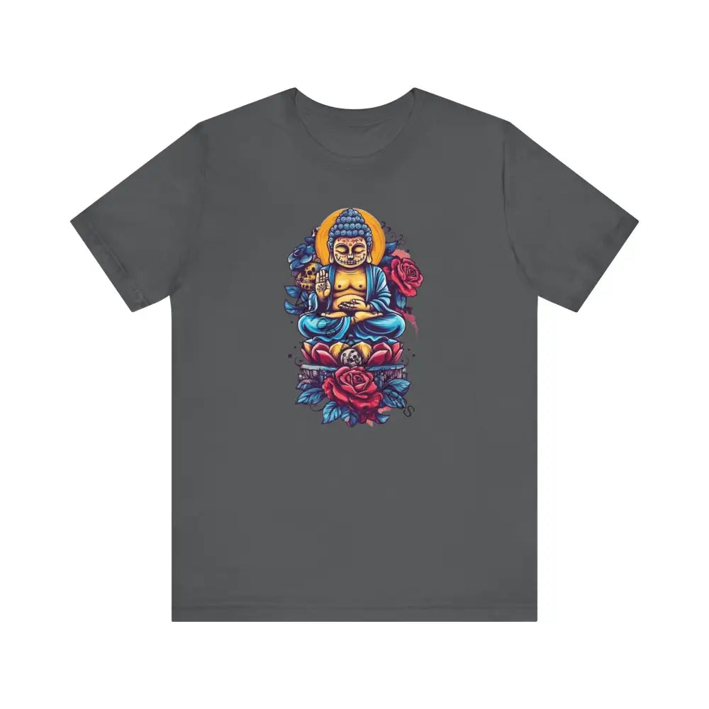 Buddha Tee Spiritual T-Shirt Meditation Gift Yoga Top Zen Apparel Birthday Gift Mindfulness Shirt Asphalt / XS T-Shirt