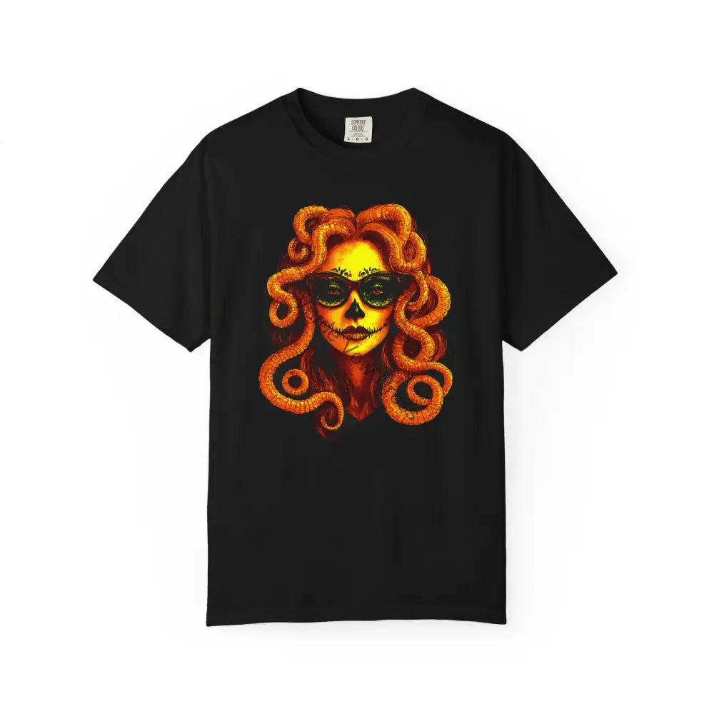 Chic Mythical Medusa T-Shirt | Trendy Casual Wear Gift for Halloween Unique Wardrobe Staple Eye-Catching Graphic Tee