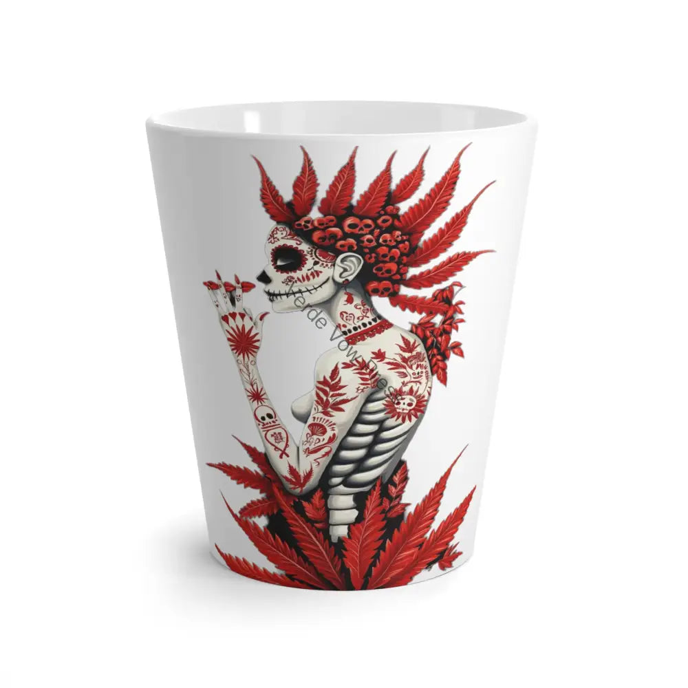 Colorful Sugar Skull Latte Mug - Day of the Dead Halloween Coffee Cup Gift for Her Unique Drinkware Decorative Coffee