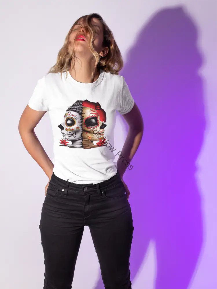 Cute Skull Graphic Tee Unisex Jersey Shirt Halloween Apparel Edgy Fashion Gift for Him/Her Casual Style T-Shirt