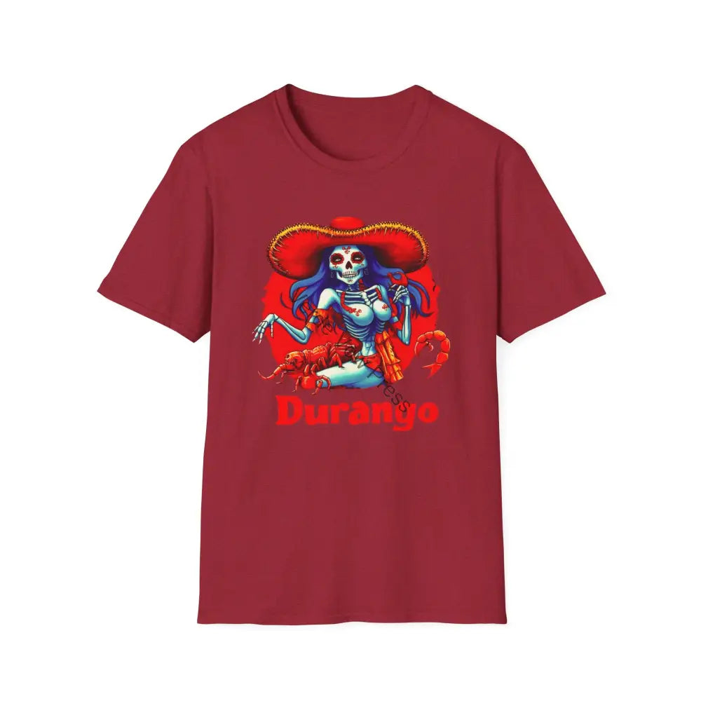 Durango Skeleton Men’s T-shirt,Day of the Dead T-Shirt Graphic Tee Mexican Culture Shirt Halloween Costume Top Durango
