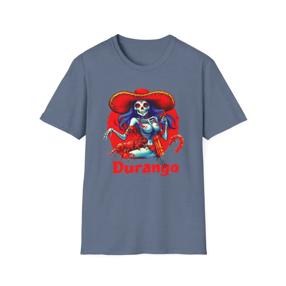 Durango Skeleton Men’s T-shirt,Day of the Dead T-Shirt Graphic Tee Mexican Culture Shirt Halloween Costume Top Durango