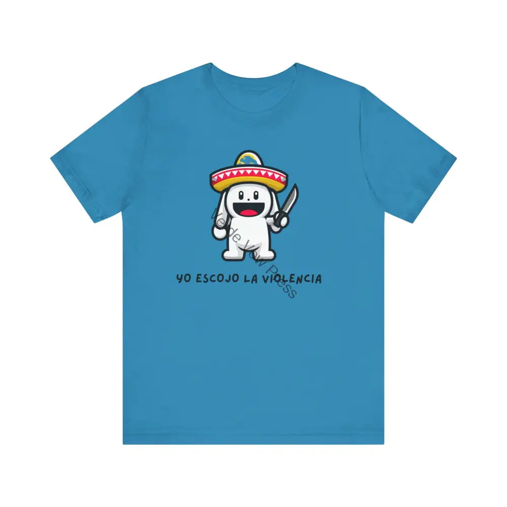 I choose violence Tee with Quirky Design Humor Shirt Gift for Friends Casual Wear Statement Tee Unique Graphic Top Aqua