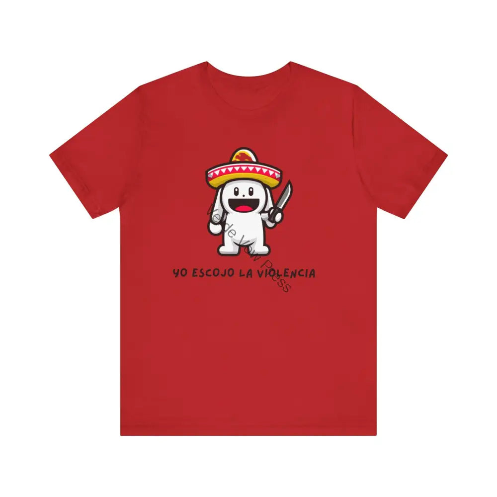 I choose violence Tee with Quirky Design Humor Shirt Gift for Friends Casual Wear Statement Tee Unique Graphic Top Red
