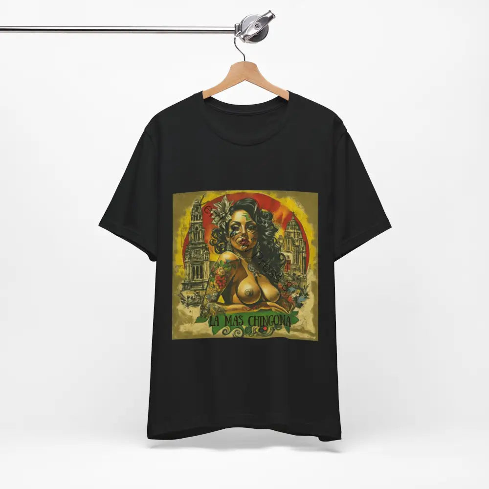 La Mas Chingona T-Shirt Vintage Graphic Tee Casual Wear Perfect Gift for Her Streetwear and Festival Style Black / S
