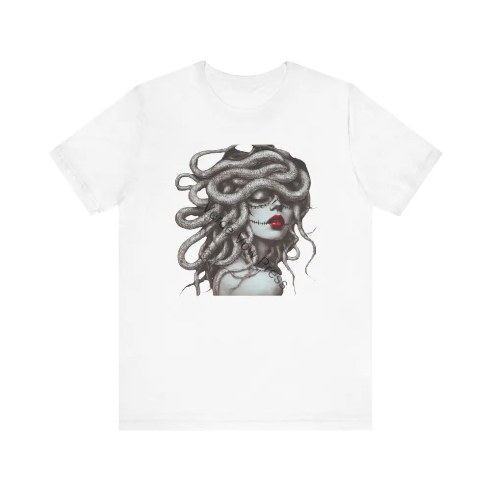 Medusa Graphic Tee | Short Sleeve Shirt for Mythology Lovers Casual Wear Gift for Halloween Art Fashion White / XS