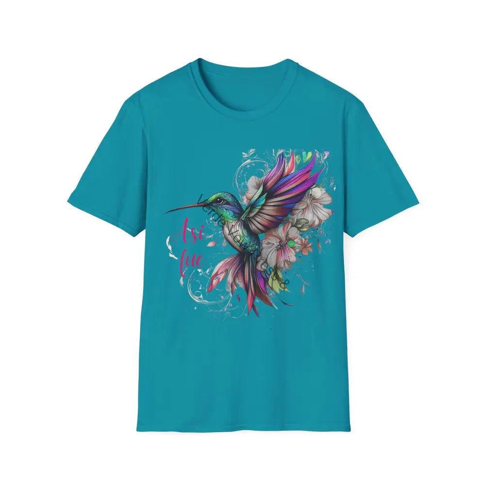 Mexican art t-shirt Asi fue Mexican ’That’s the way it went’ Tropical Blue / S T-Shirt