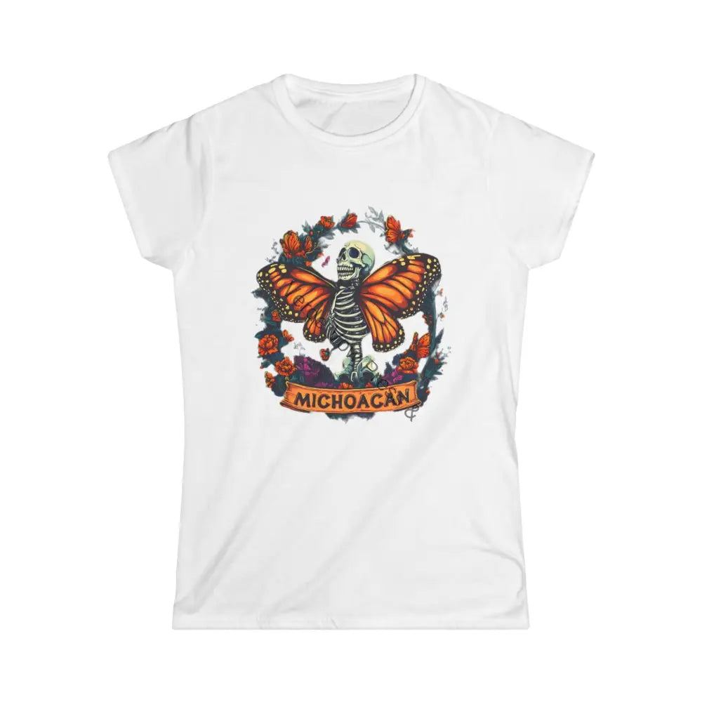 Michoacan Monarch Butterfly Women’s t-shirt mexican art day of the dead White / S T-Shirt