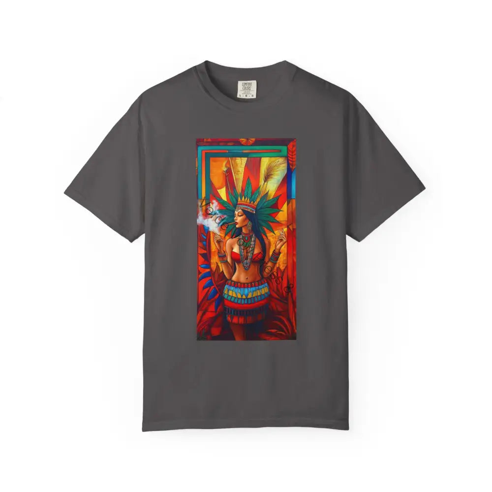 Vibrant Cultural Tee: Unisex Garment-Dyed T-shirt Bohemian Style Festival Wear Eco-Friendly Fashion Unique Gift