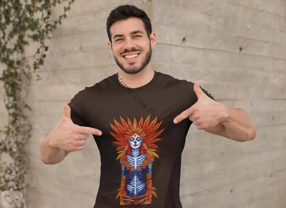 Vibrant Skeleton Graphic T-Shirt Day of the Dead Halloween Tee Unisex T-Shirt Festival Wear Art Print Shirt Dark