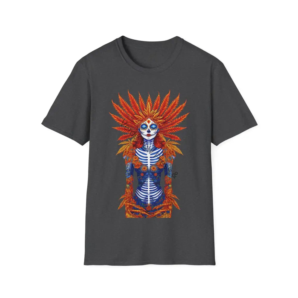 Vibrant Skeleton Graphic T-Shirt Day of the Dead Halloween Tee Unisex T-Shirt Festival Wear Art Print Shirt Dark